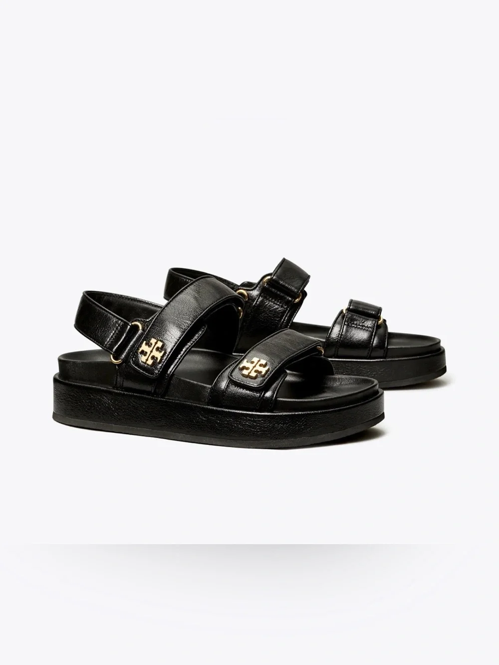 Tory Burch Kira Black Leather Slingback Sandals 8M